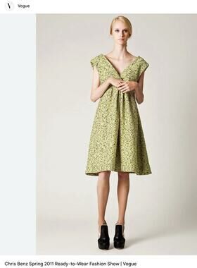 Chris Benz Rare Vogue Runway Dress - Size 4 Neon Green Tweed, USA Holiday Party